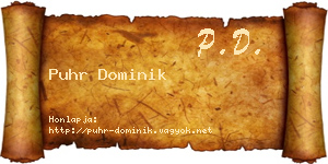 Puhr Dominik névjegykártya